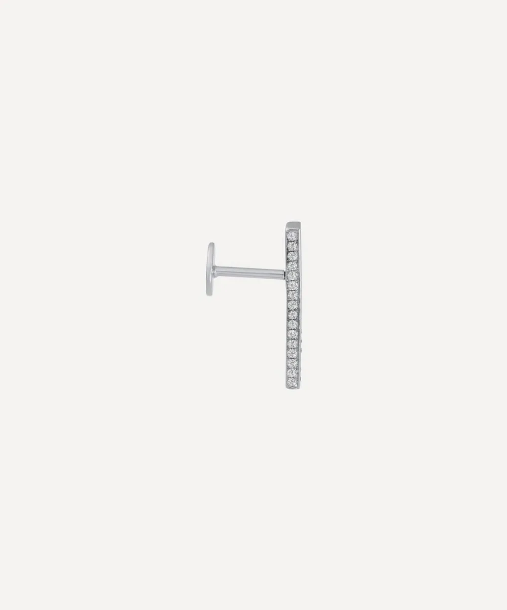 Maria Tash Earrings|Earrings^18ct 18mm Square Diamond Pave Bar Threaded Stud Earring