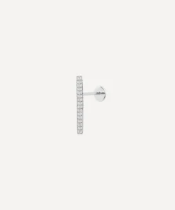 Maria Tash Earrings|Earrings^18ct 18mm Square Diamond Pave Bar Threaded Stud Earring