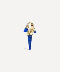 Maria Tash Earrings|Earrings^18ct 6.5mm Triple Long Lapis Spike Diamond Eternity Single Hoop Earring