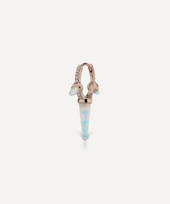 Maria Tash Earrings|Earrings^18ct 9.5mm Triple Long Opal Spike Diamond Eternity Hoop Earring