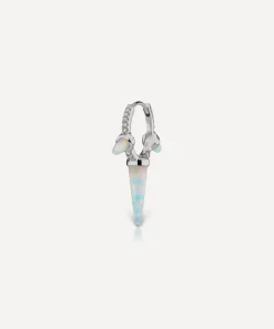 Maria Tash Earrings|Earrings^18ct 9.5mm Triple Long Opal Spike Diamond Eternity Hoop Earring