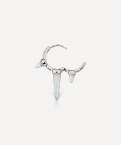 Maria Tash Earrings|Earrings^18ct 9.5mm Triple Long Opal Spike Diamond Eternity Hoop Earring
