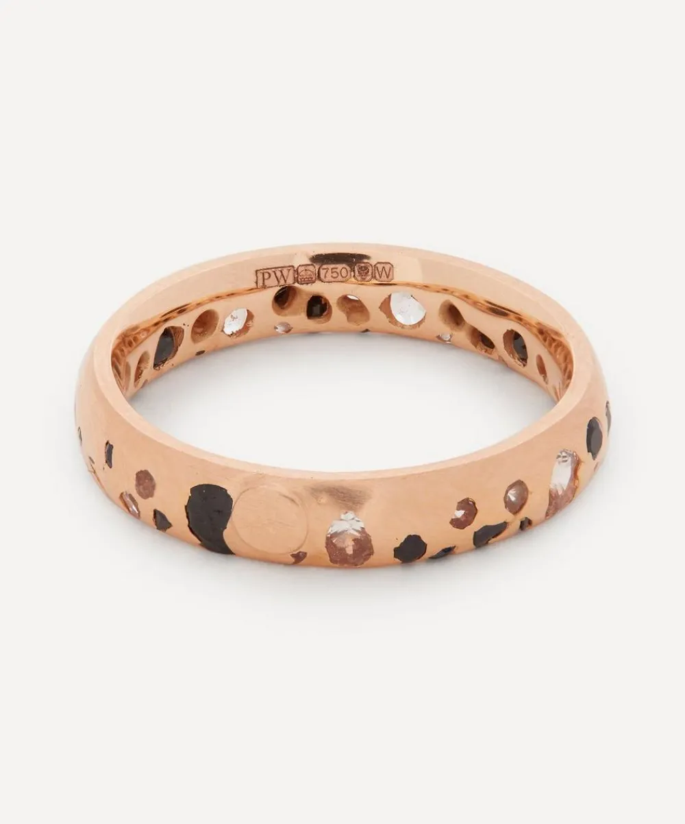 Polly Wales Rings|Rings^20ct Rose Gold Black and White Sapphire Confetti Ring