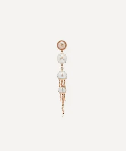 Bibi van der Velden Earrings|Earrings^18ct Rose Gold Jellyfish Quartz and White Pearl Drop Earring
