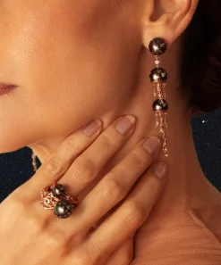 Bibi van der Velden Earrings|Earrings^18ct Rose Gold Jellyfish Tahitian Pearl and Diamond Drop Earring