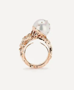Bibi van der Velden Rings|Rings^18ct Rose Gold Jellyfish White Pearl and Diamond Ring