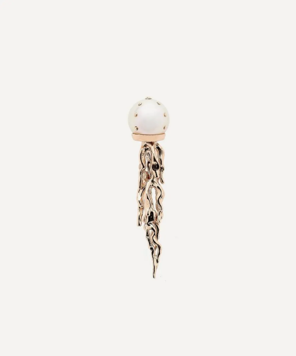 Bibi van der Velden Earrings|Earrings^18ct Rose Gold Jellyfish White Pearl Drop Earring