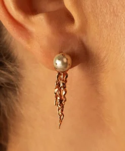 Bibi van der Velden Earrings|Earrings^18ct Rose Gold Jellyfish White Pearl Drop Earring