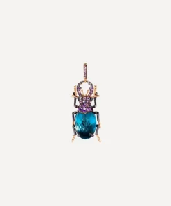 Annoushka Charms & Pendants|Charms & Pendants^18ct Rose Gold Mythology Blue Topaz Beetle Charm