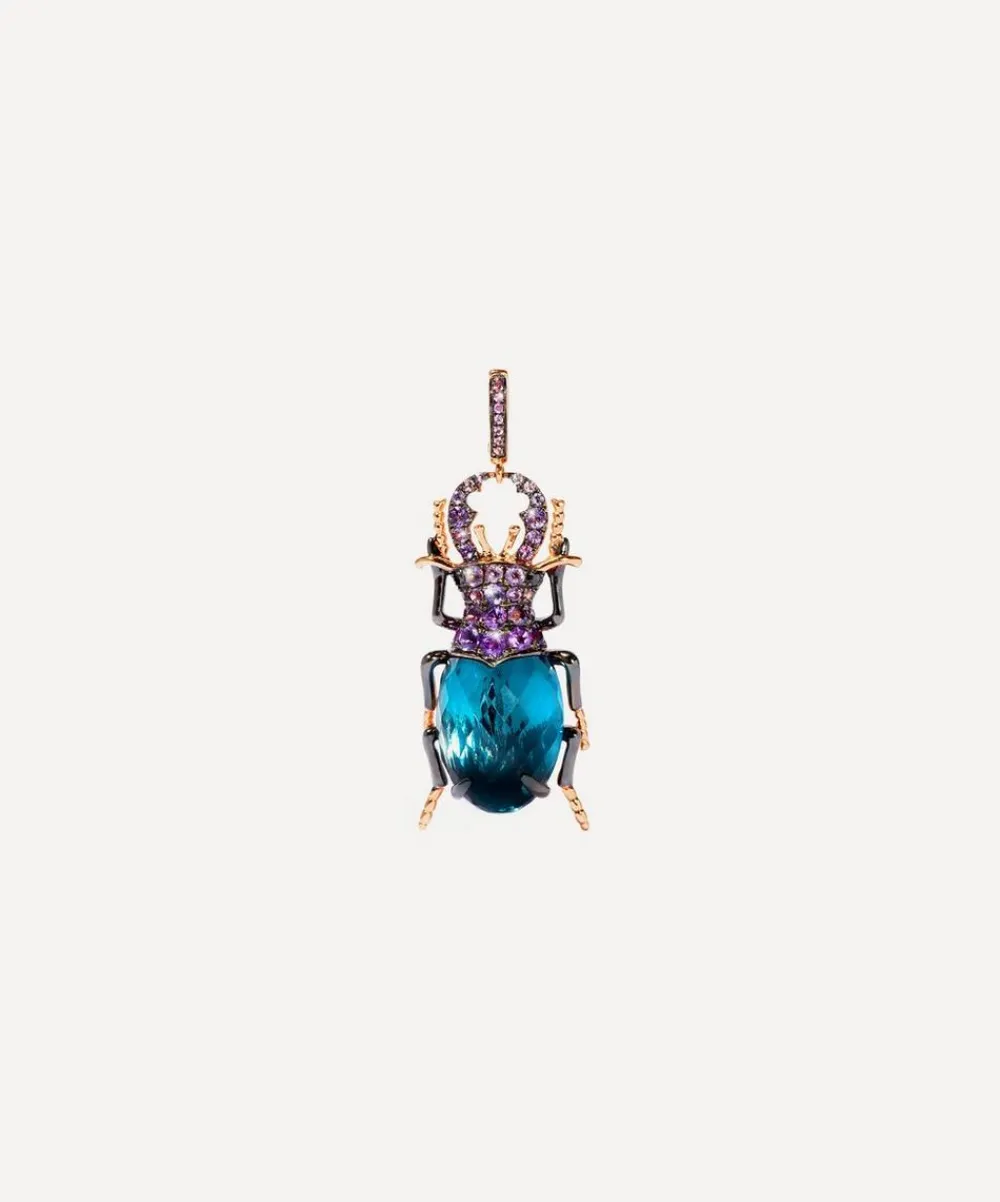 Annoushka Charms & Pendants|Charms & Pendants^18ct Rose Gold Mythology Blue Topaz Beetle Charm