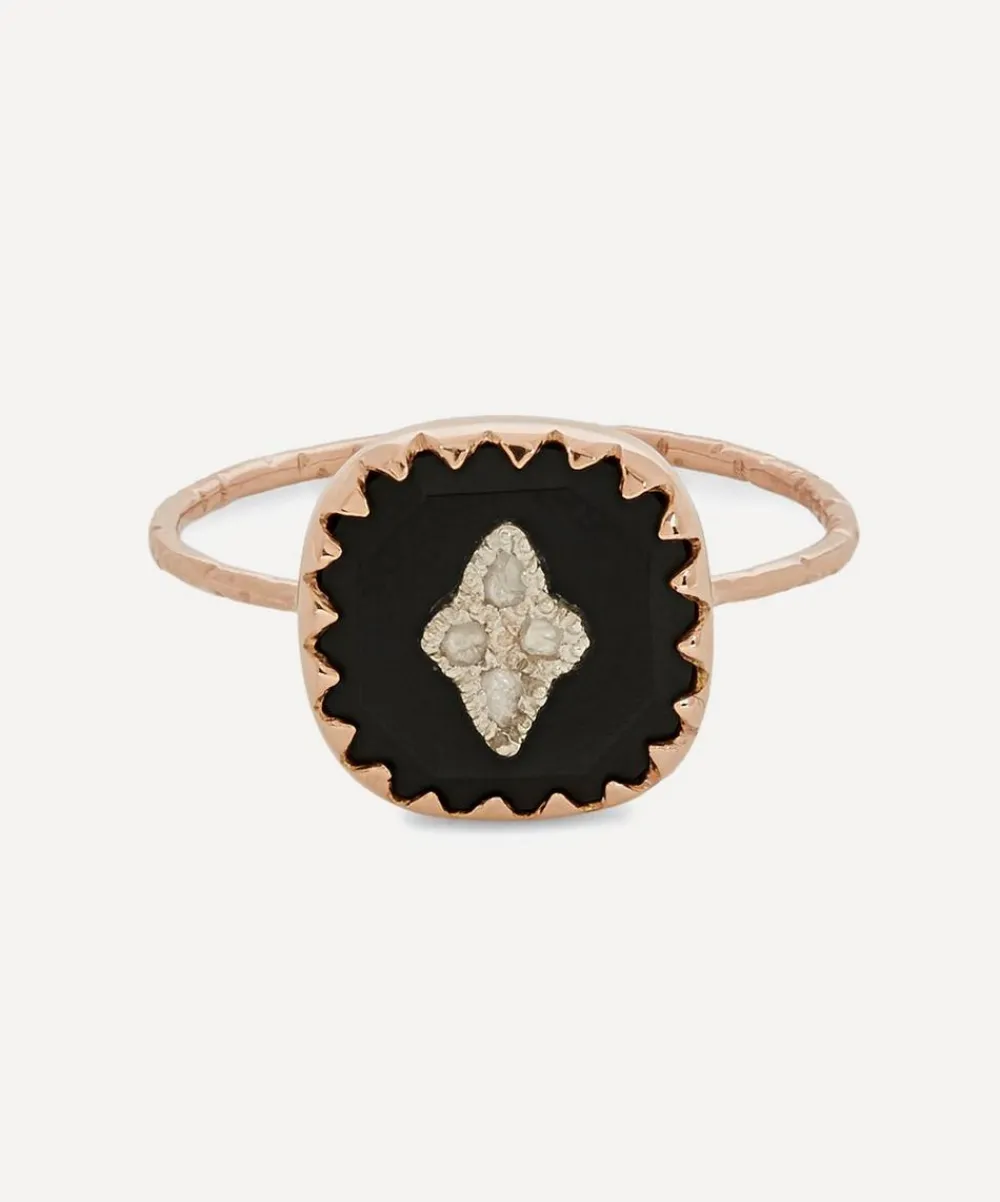 Pascale Monvoisin Rings|Rings^9ct Rose Gold Pierrot Diamond and Bakelite Ring