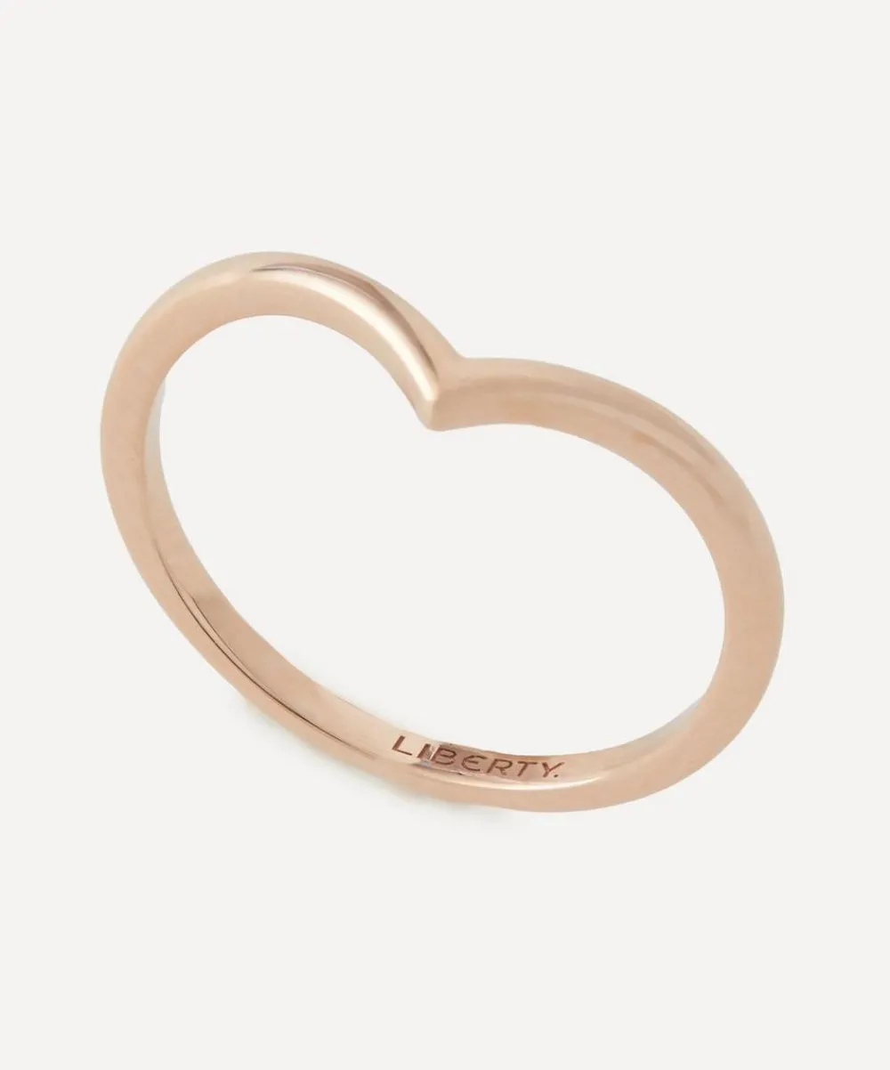 Liberty Rings|Rings^9ct Rose Gold Rainbow V Plain Ring