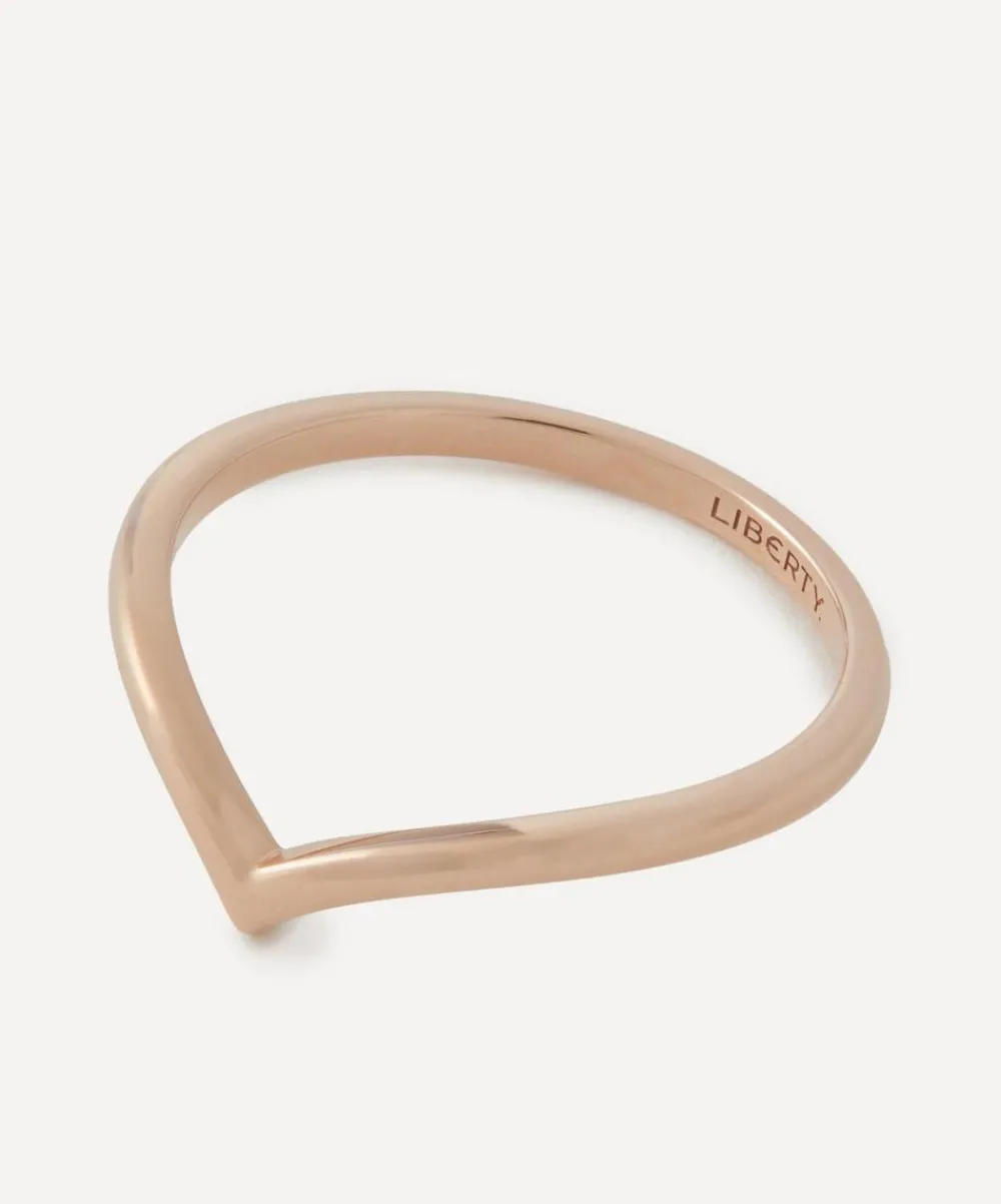 Liberty Rings|Rings^9ct Rose Gold Rainbow V Plain Ring