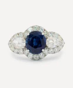 Kojis Rings|Rings^18ct White God Sapphire and Rose Cut Diamond Ring
