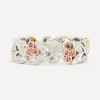 Kojis Rings|Rings^18ct White Gold and Rose Gold Pink Sapphire Floral Band Ring