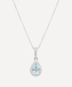 Kojis Charms & Pendants|Charms & Pendants^18ct White Gold Aquamarine and Diamond Pendant Necklace