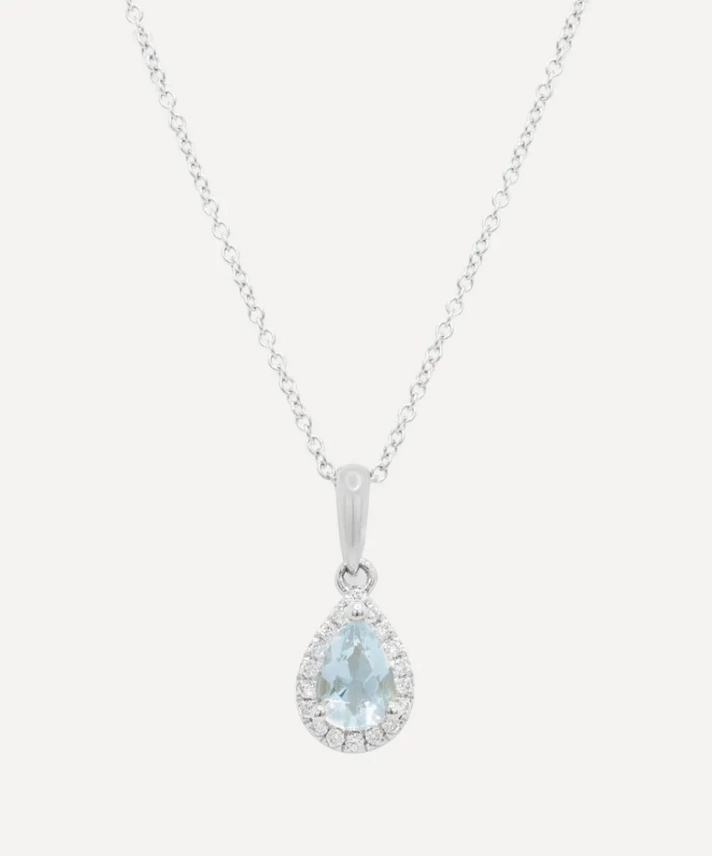 Kojis Charms & Pendants|Charms & Pendants^18ct White Gold Aquamarine and Diamond Pendant Necklace