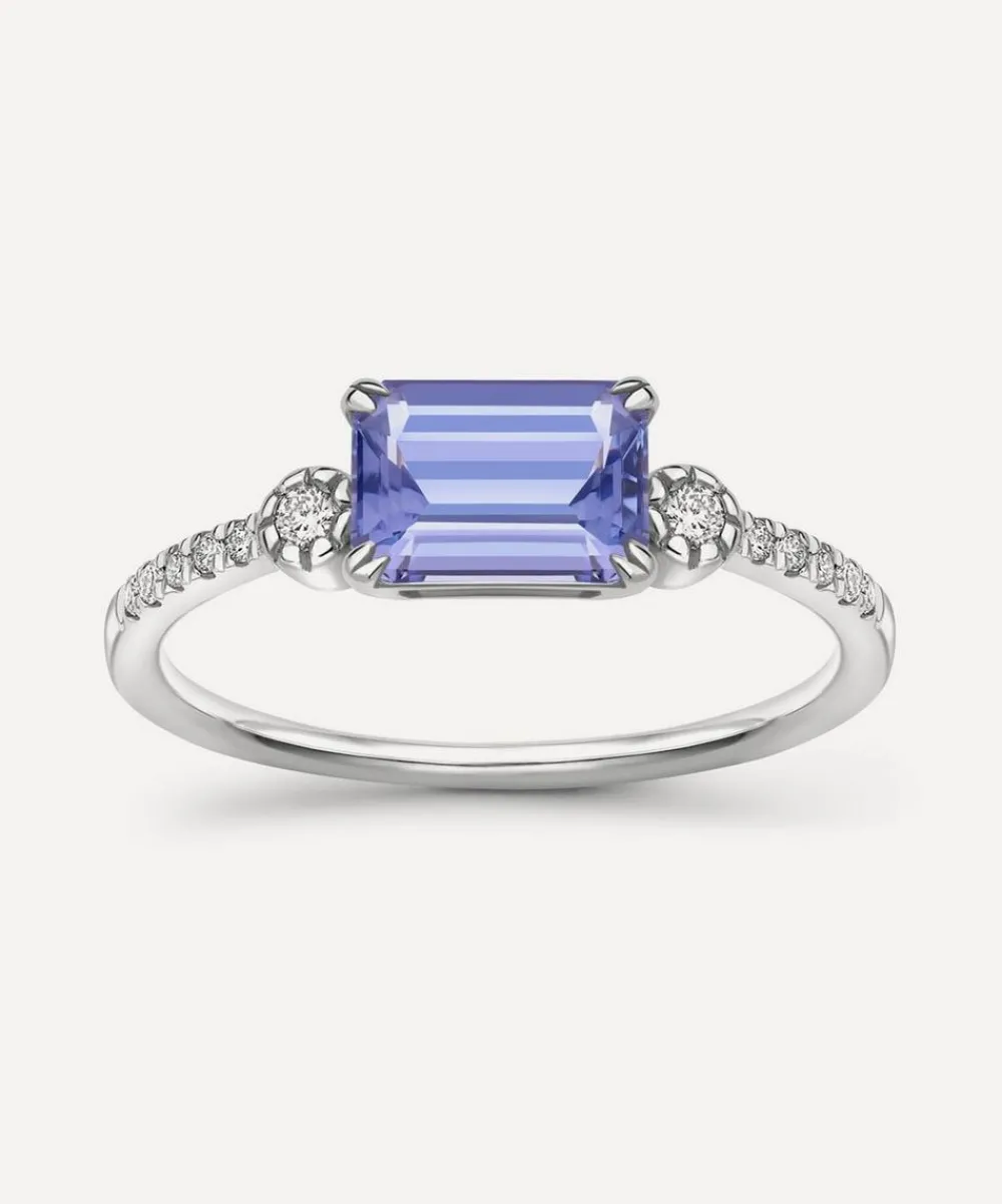 Dinny Hall Rings^14ct White Gold Betony Tanzanite and Diamond Ring