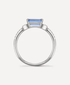 Dinny Hall Rings^14ct White Gold Betony Tanzanite and Diamond Ring