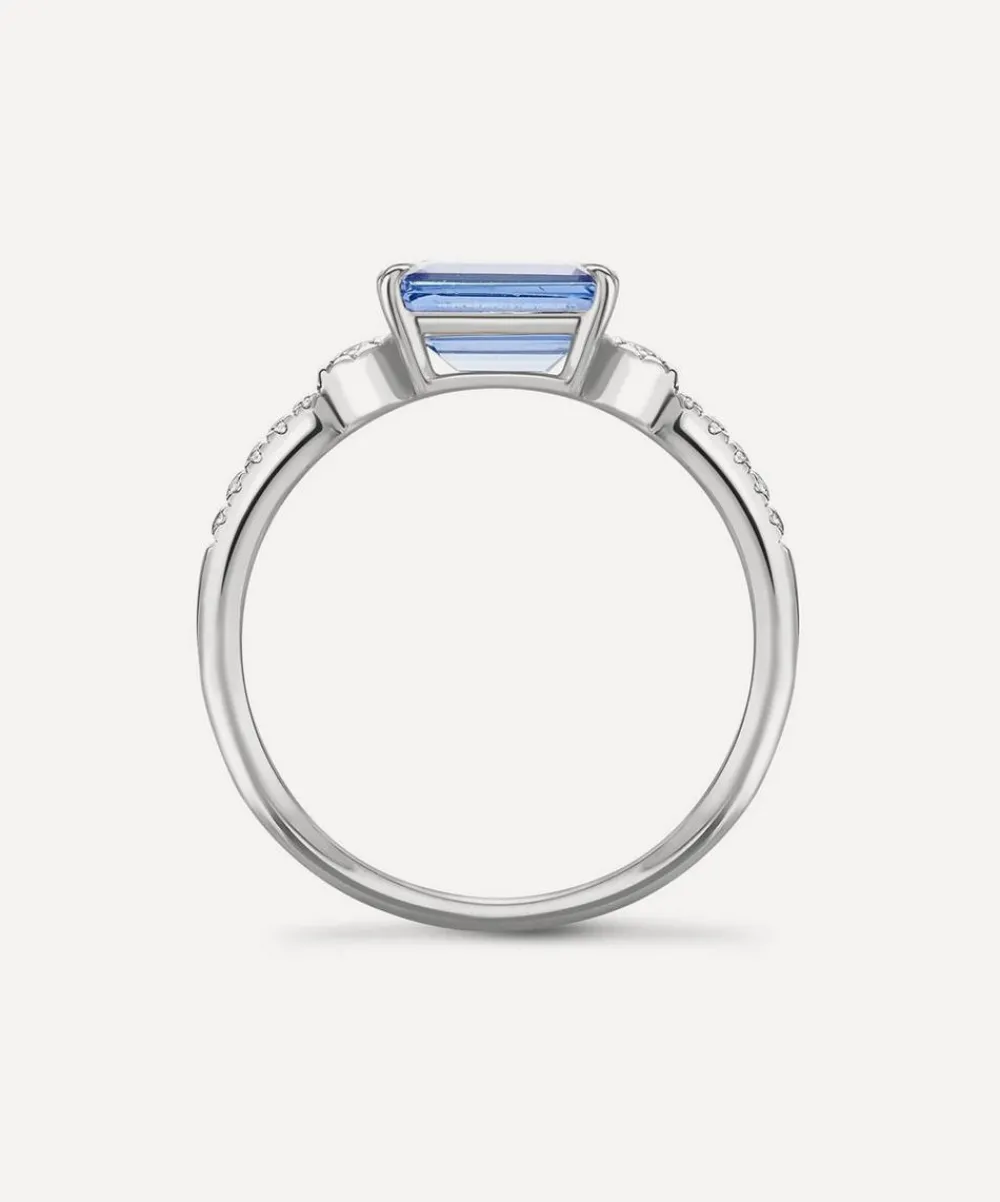 Dinny Hall Rings^14ct White Gold Betony Tanzanite and Diamond Ring