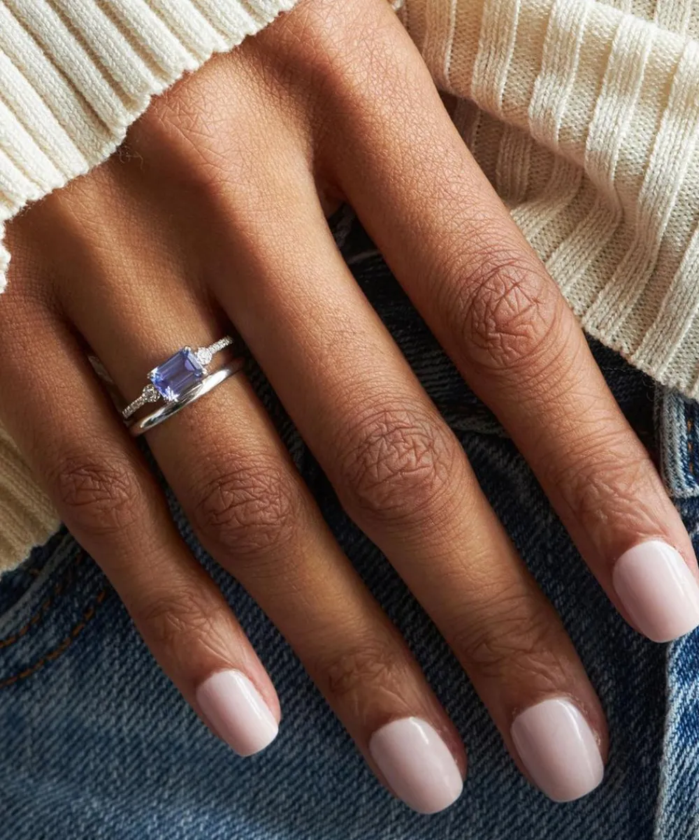 Dinny Hall Rings^14ct White Gold Betony Tanzanite and Diamond Ring