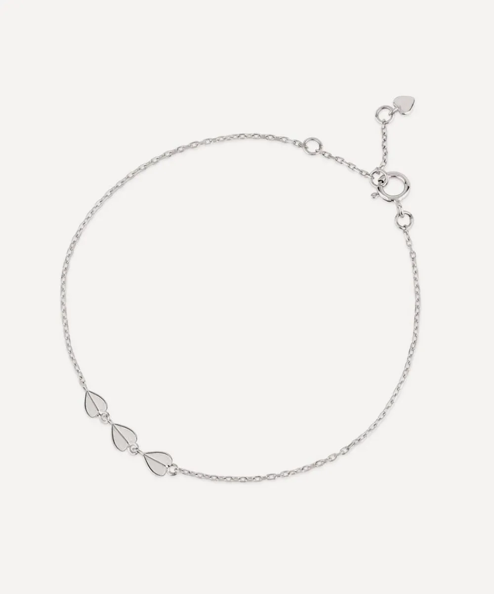 Dinny Hall Bracelets^9ct White Gold Bijou Folded Heart Trio Bracelet