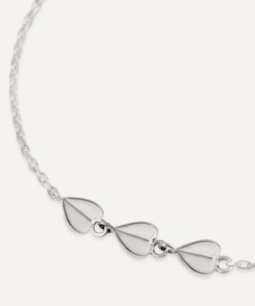 Dinny Hall Bracelets^9ct White Gold Bijou Folded Heart Trio Bracelet