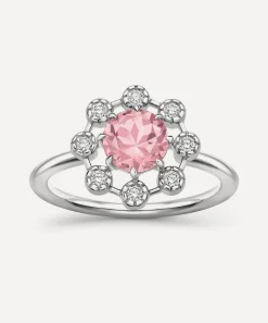 Dinny Hall Rings^14ct White Gold Celandine Pink Tourmaline and Diamond Ring