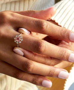 Dinny Hall Rings^14ct White Gold Celandine Pink Tourmaline and Diamond Ring