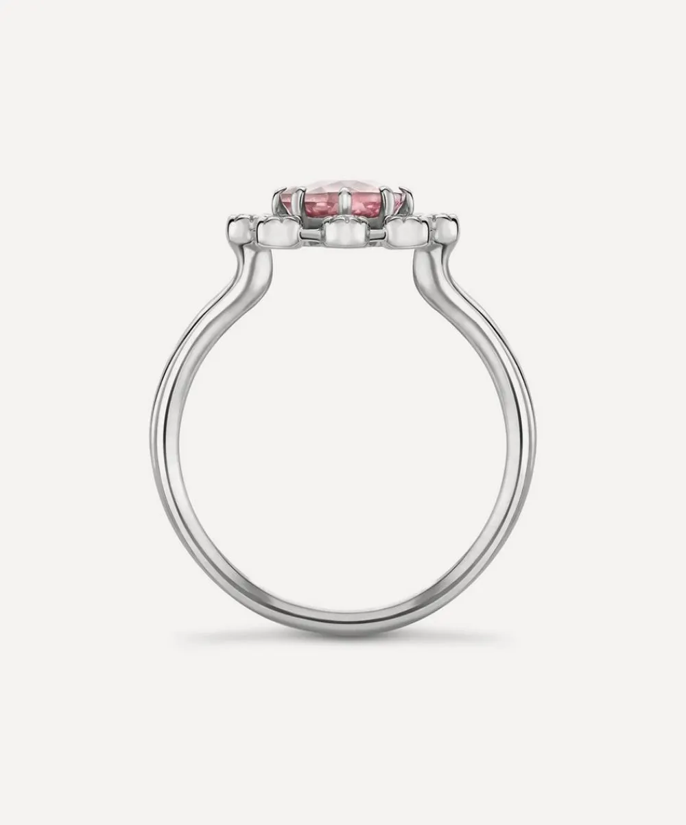 Dinny Hall Rings^14ct White Gold Celandine Pink Tourmaline and Diamond Ring