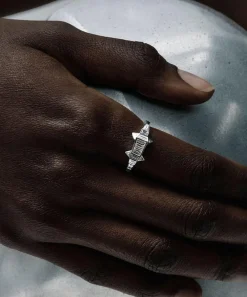Bibi van der Velden Rings|Rings^18ct White Gold Diamond Alligator Ring