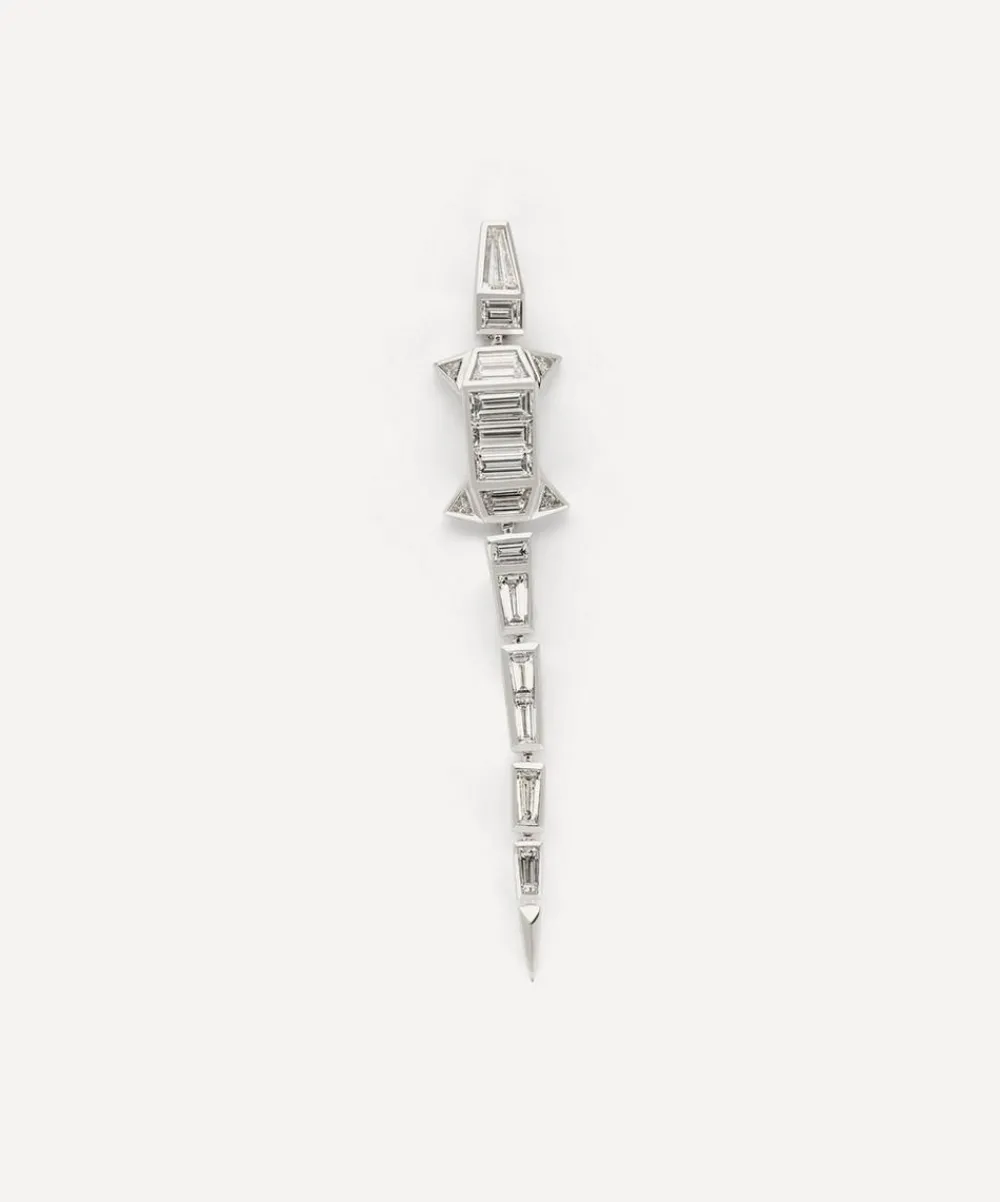 Bibi van der Velden Necklaces|Necklaces^18ct White Gold Diamond Alligator Extra Long Drop Earring