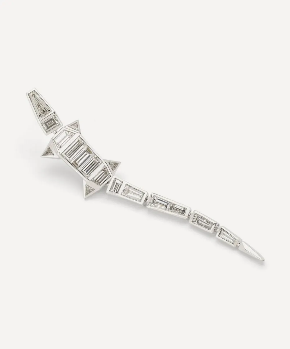 Bibi van der Velden Necklaces|Necklaces^18ct White Gold Diamond Alligator Extra Long Drop Earring