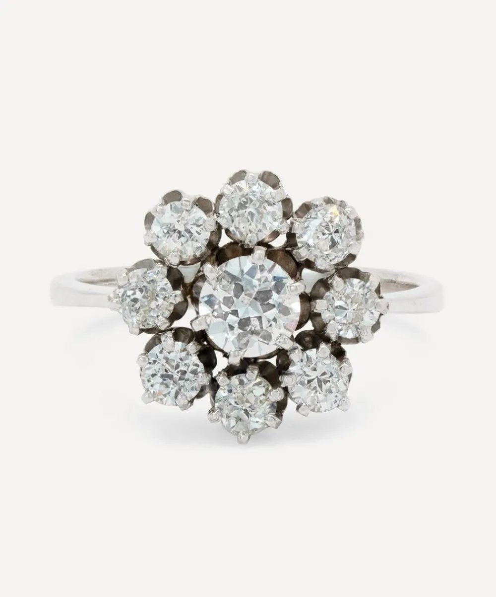 Kojis Rings|Rings^14ct White Gold Diamond Cluster Ring