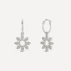Dinny Hall Earrings^14ct White Gold Diamond Jasmine Flower Drop Hoop Earrings
