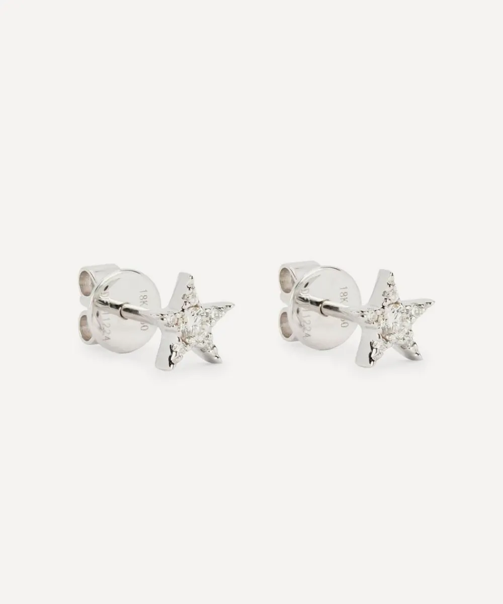 Kojis Earrings|Earrings^18ct White Gold Diamond Star Stud Earrings