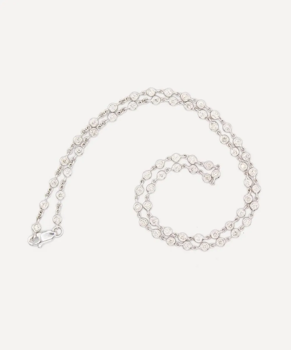 Kojis Necklaces|Necklaces^18ct White Gold Diamond Station Necklace