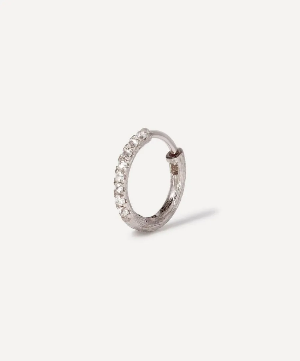 Annoushka Earrings|Earrings^18ct White Gold Dusty Diamonds Large Hoop Earring