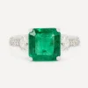 Kojis Rings|Rings^18ct White Gold Emerald and Diamond Cocktail Ring