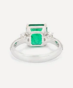 Kojis Rings|Rings^18ct White Gold Emerald and Diamond Cocktail Ring