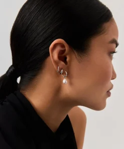 Missoma Earrings|Earrings^14ct White Gold Fine Baroque Pearl Hoop Earrings