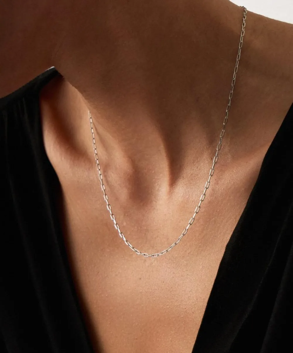 Missoma Necklaces|Necklaces^14ct White Gold Fine Classic Paperclip Chain Necklace