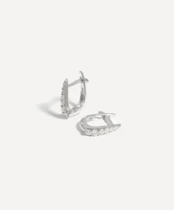 Missoma Earrings^14ct White Gold Fine Claw Huggie Hoop Earrings
