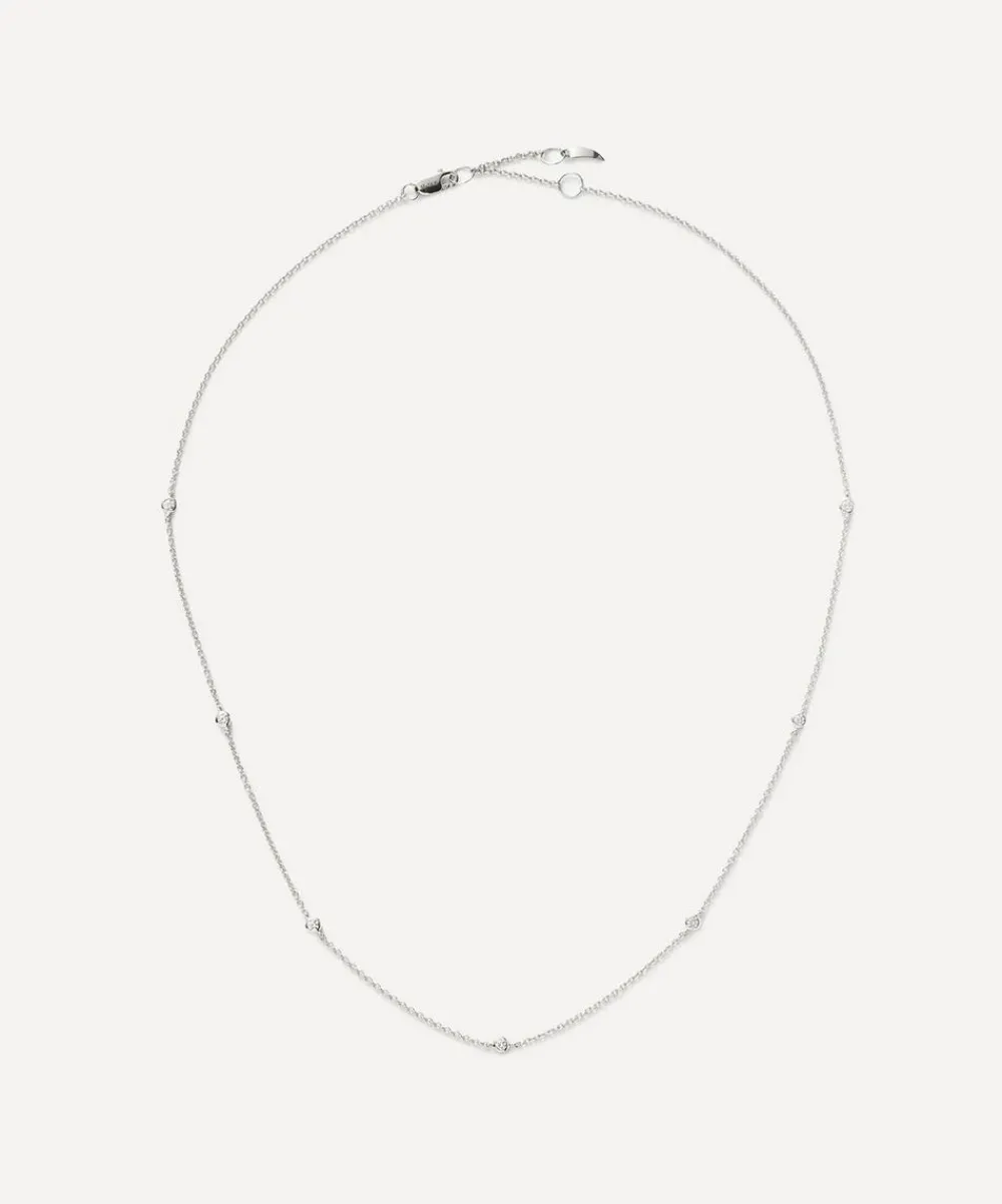 Missoma Necklaces|Necklaces^14ct White Gold Fine Floating Diamond Necklace