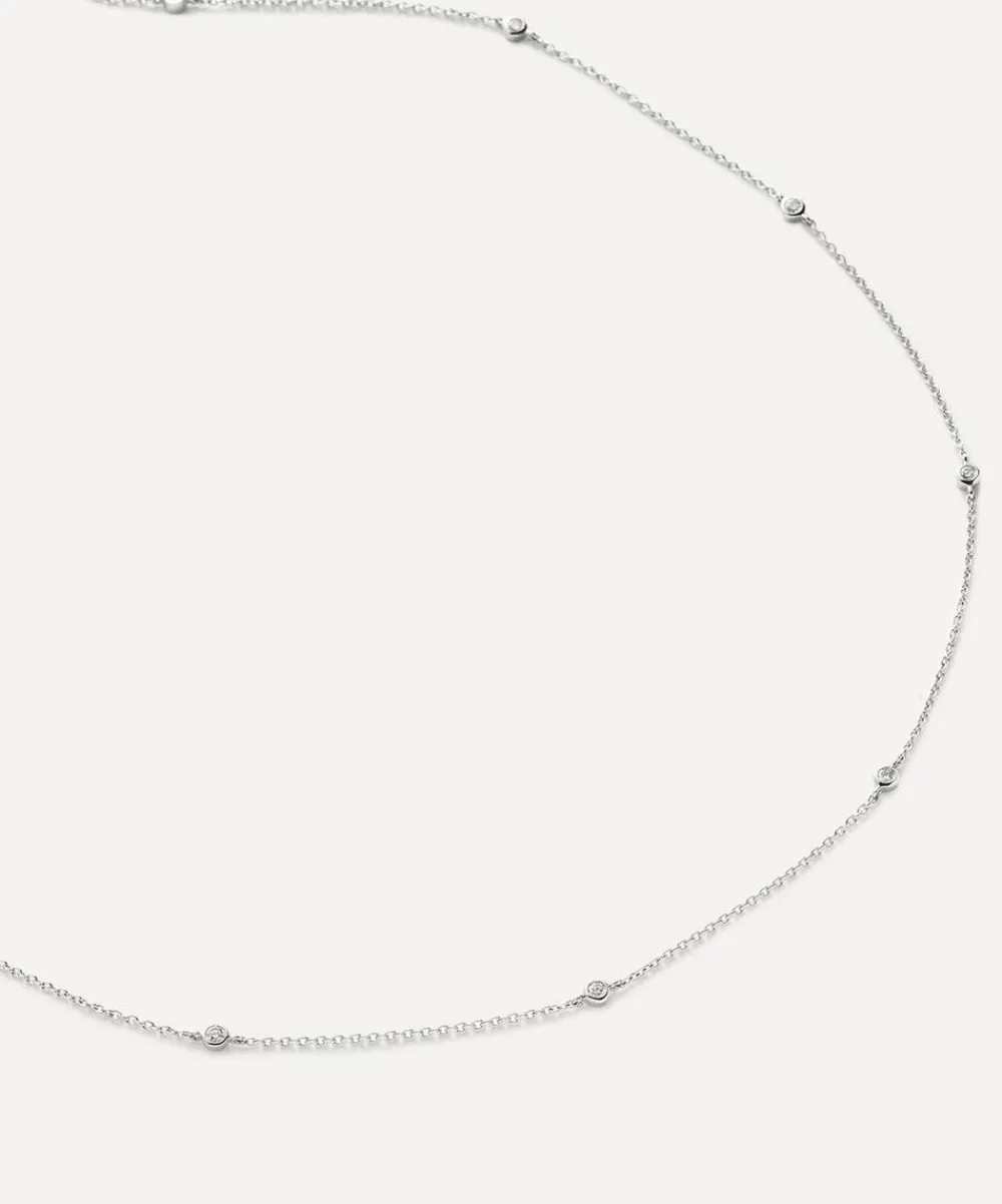 Missoma Necklaces|Necklaces^14ct White Gold Fine Floating Diamond Necklace