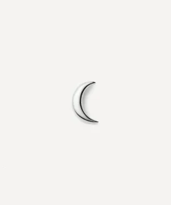 Missoma Earrings^14ct White Gold Fine Moon Stud Earring