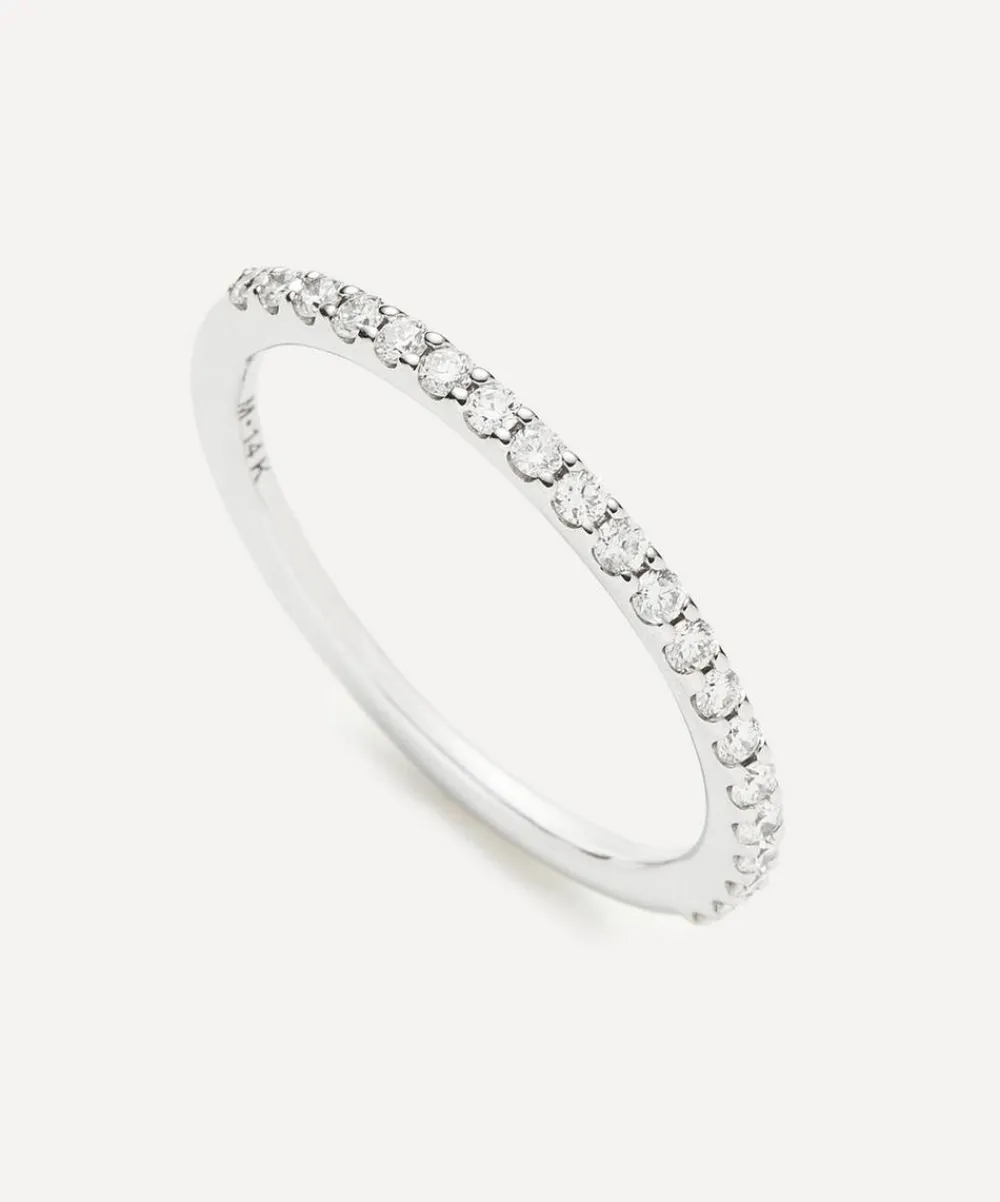 Missoma Rings|Rings^14ct White Gold Fine Slim Half Eternity Ring
