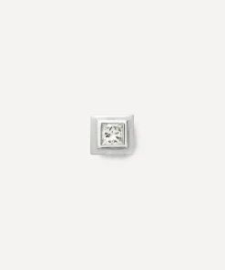 Missoma Earrings|Earrings^14ct White Gold Fine Square Solitaire Stud Earring