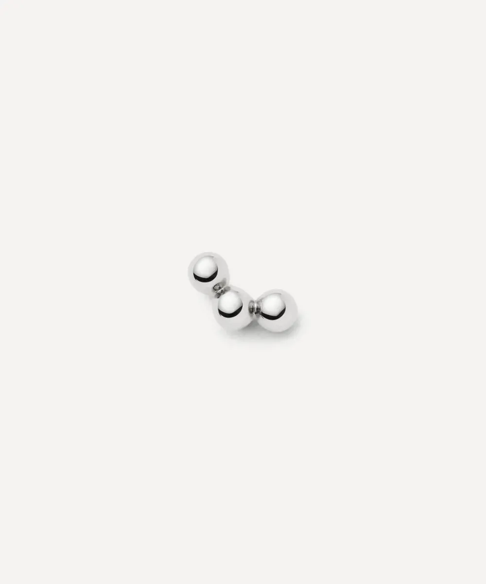 Missoma Earrings^14ct White Gold Fine Trio Stud Earring