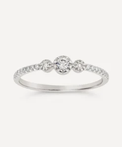 Dinny Hall Rings^9ct White Gold Forget Me Not Diamond Trio Ring